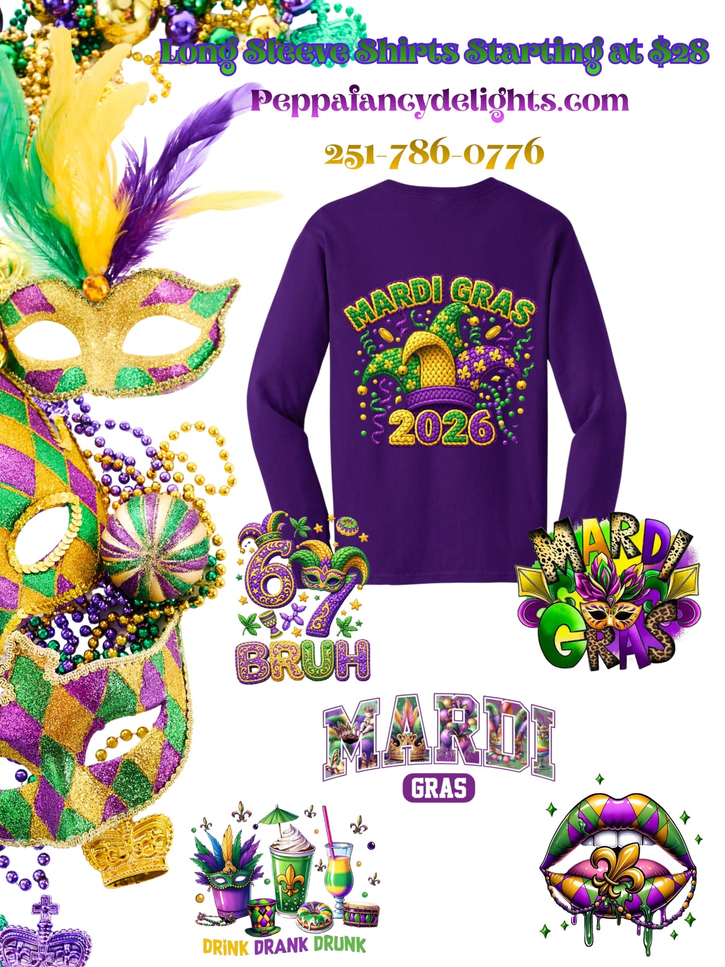 Mardi Gras Long Sleeve Shirts