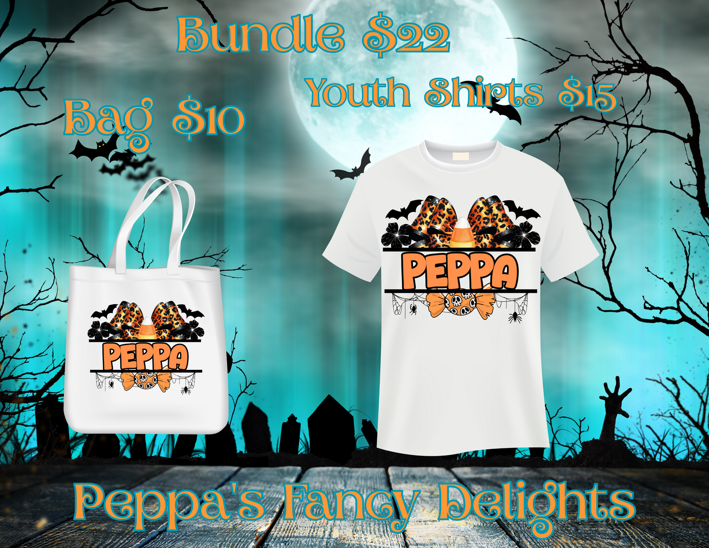 Custom Halloween Name Shirts and Bag