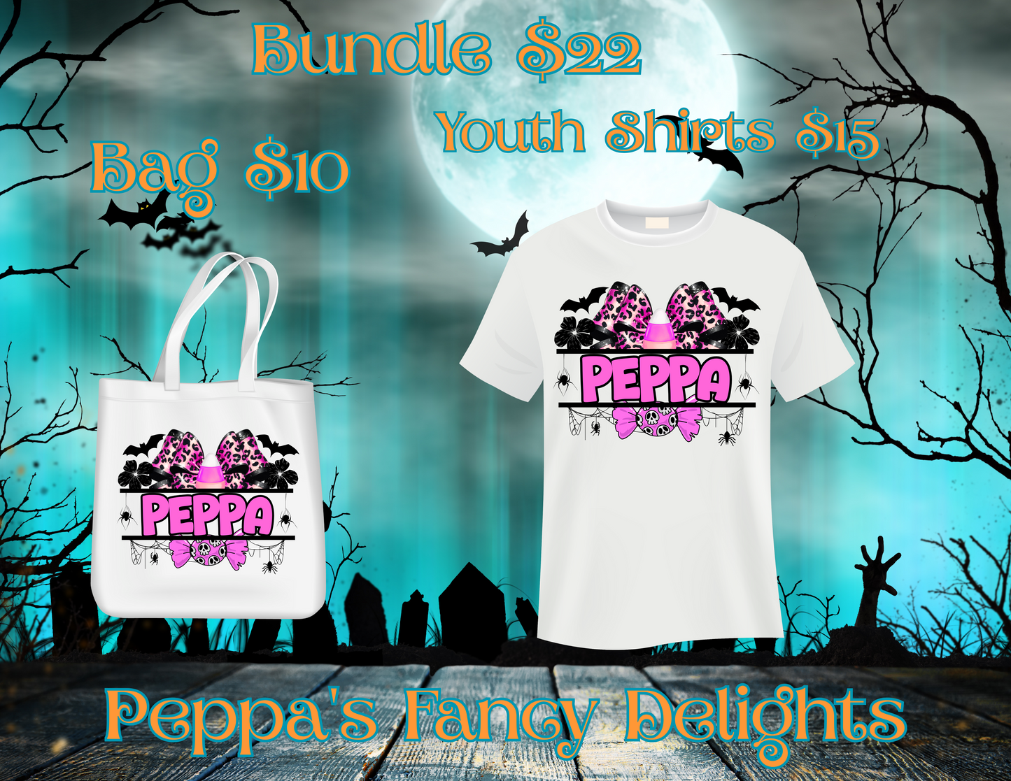 Custom Halloween Name Shirts and Bag