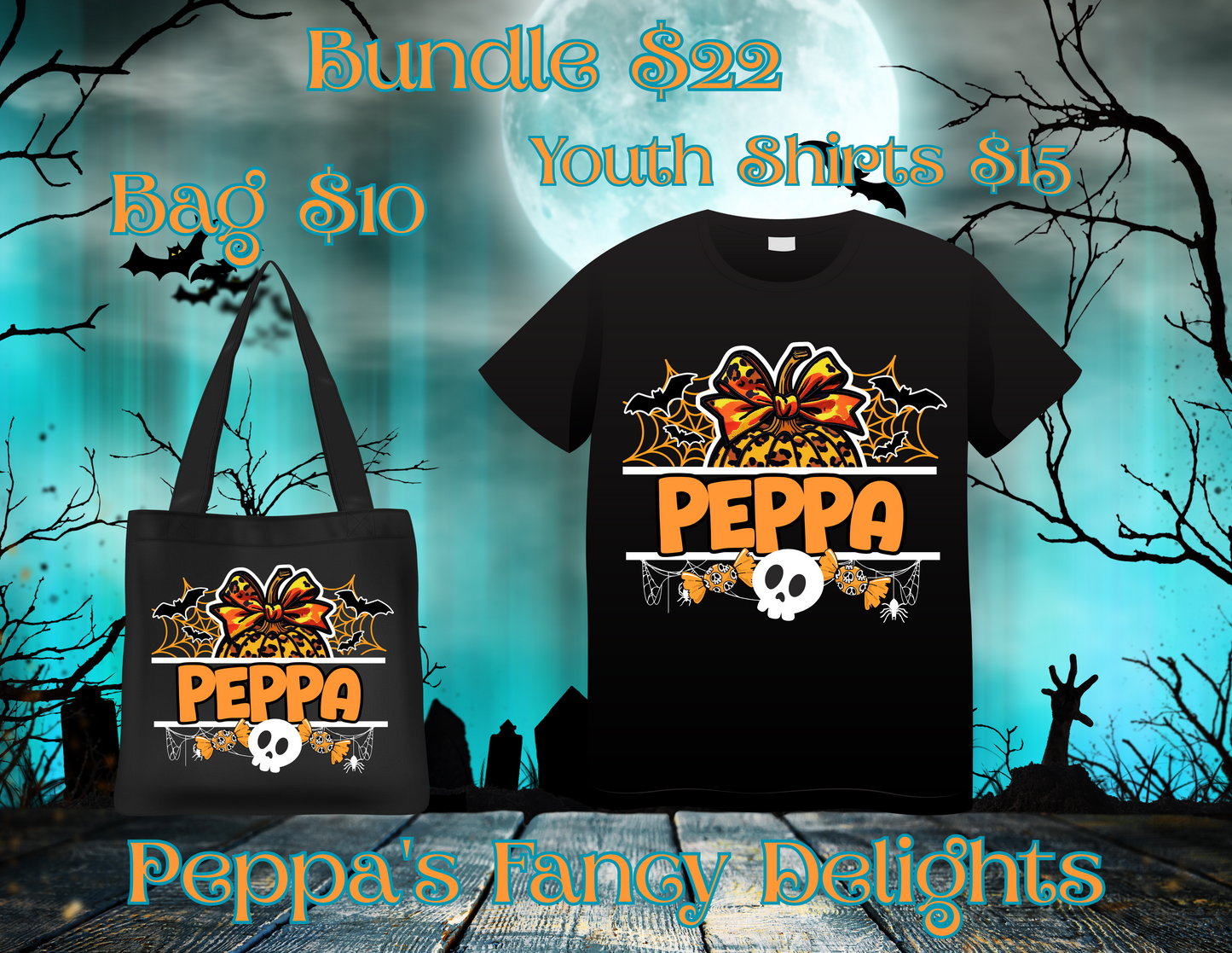 Custom Halloween Name Shirts and Bag