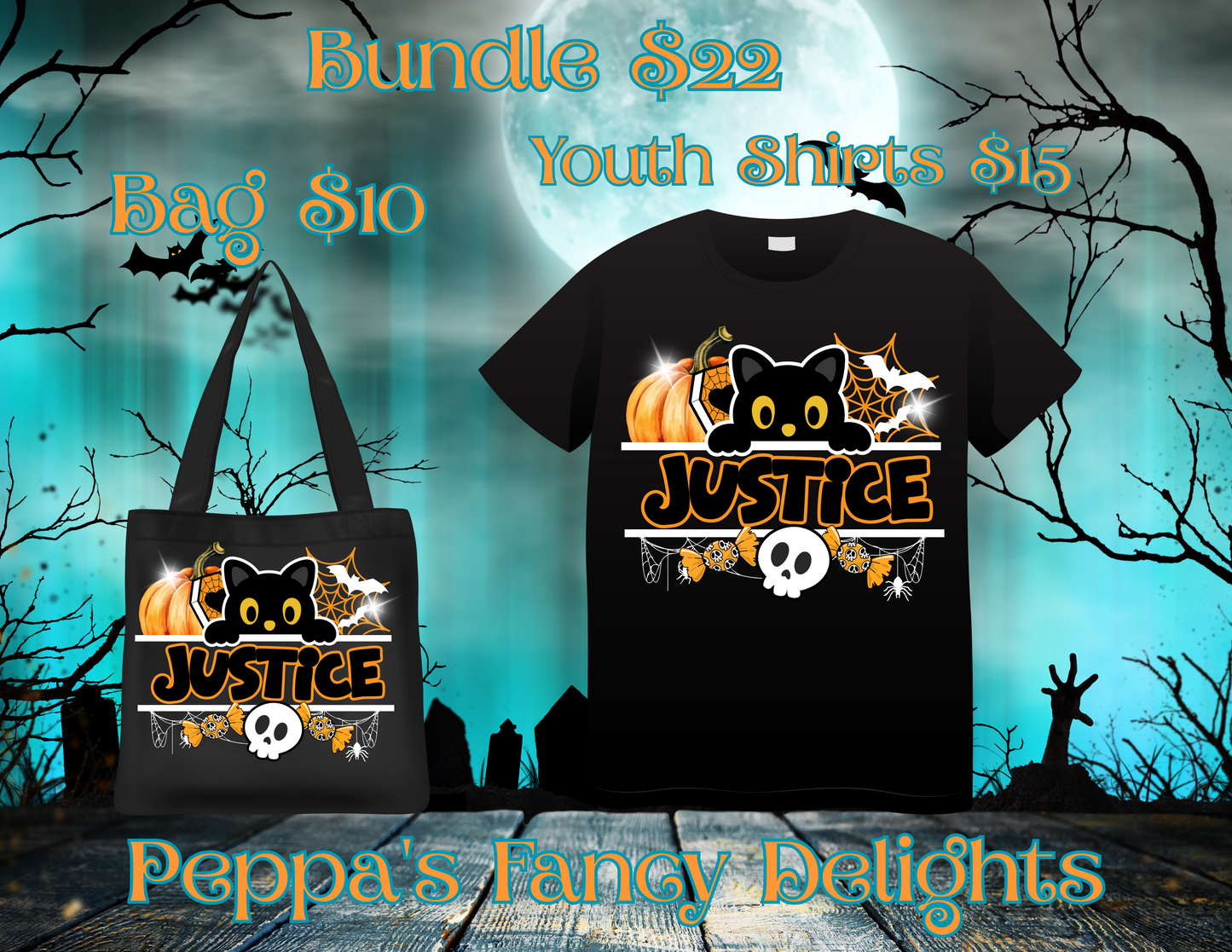 Custom Halloween Name Shirts and Bag