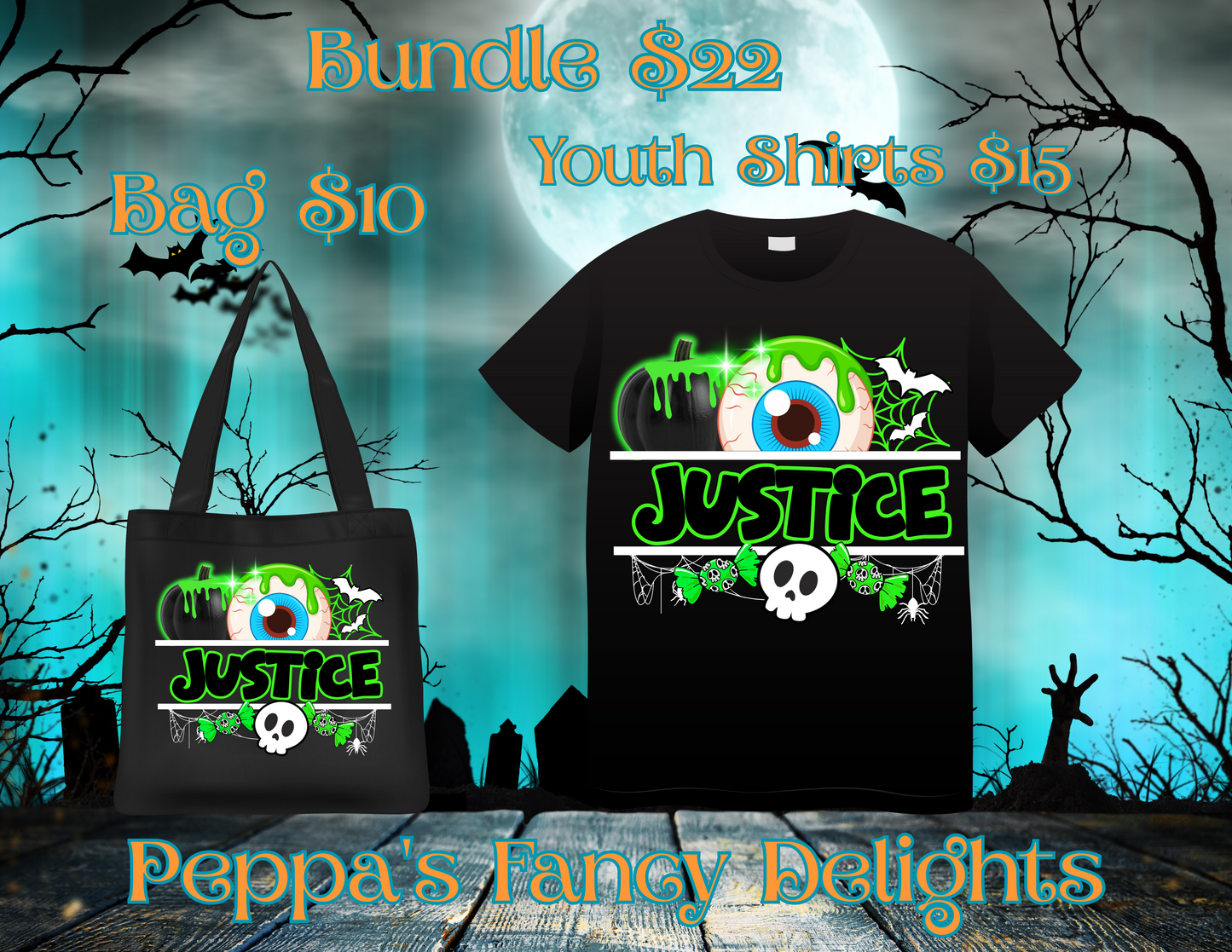 Custom Halloween Name Shirts and Bag
