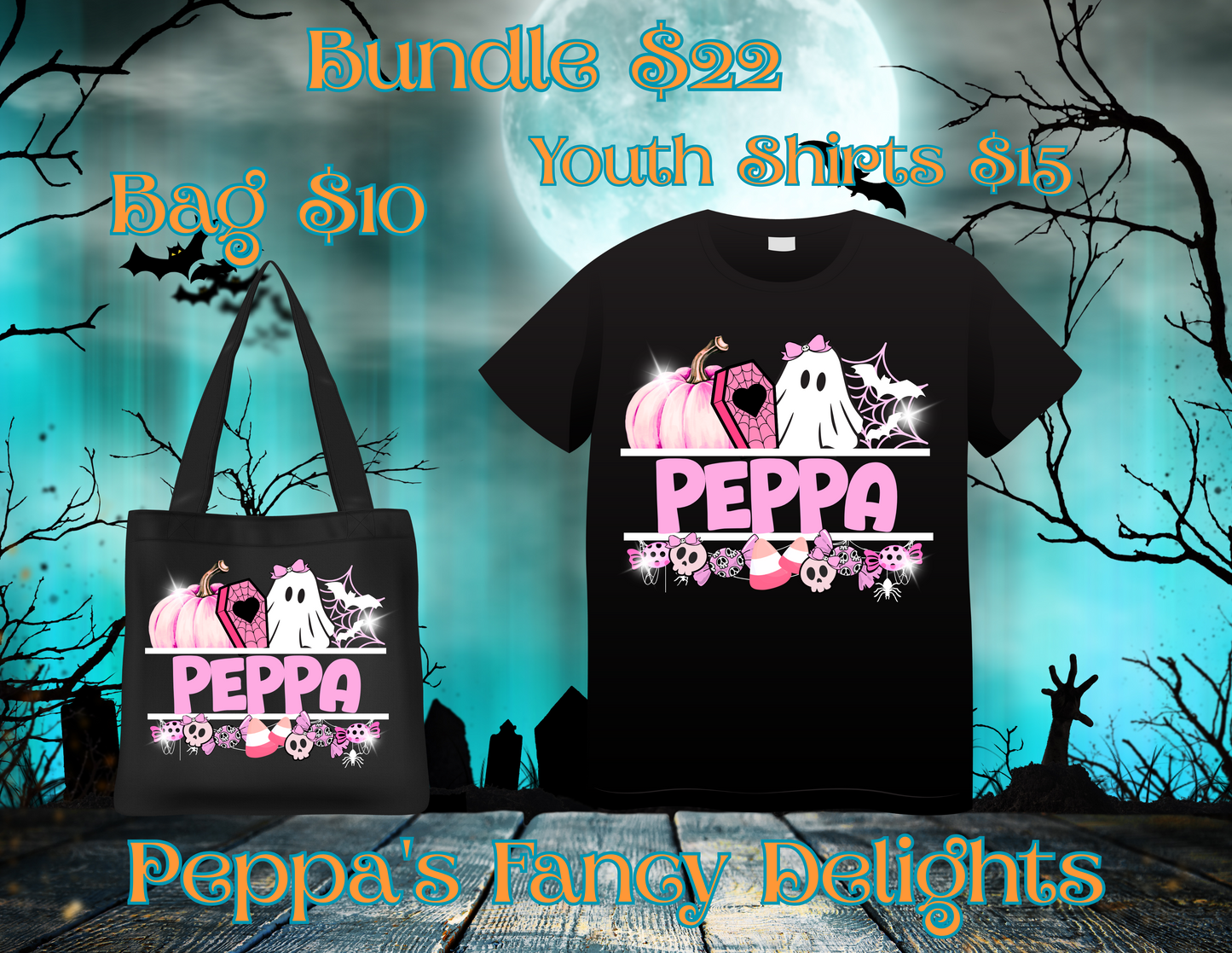 Custom Halloween Name Shirts and Bag