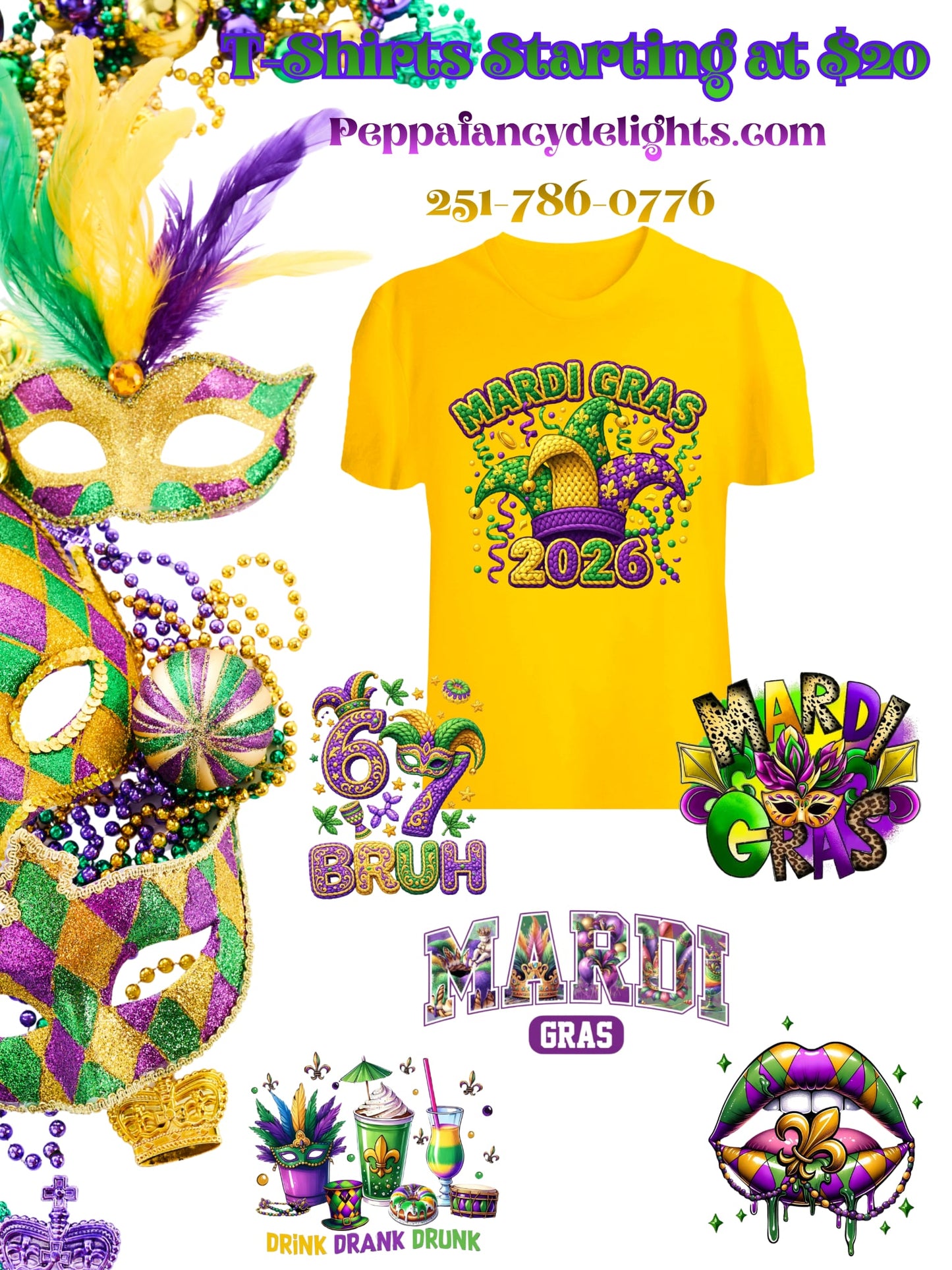 Mardi Gras Short Sleeve Shirts